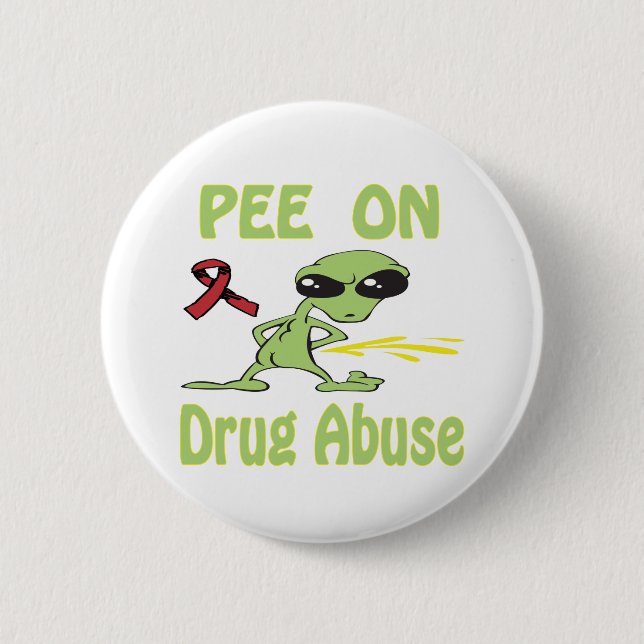 Badge Rond 5 Cm Pipi sur le bouton de toxicomanie (Devant)