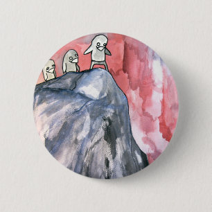 Badge Rond 5 Cm piqué de falaise de pingouin