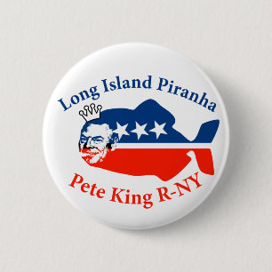 Badge Rond 5 Cm Piranha du Roi Long Island de Peter