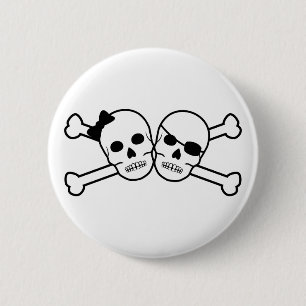 Badge Rond 5 Cm pirate bride and groom
