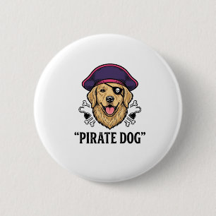 Badge Rond 5 Cm Pirate Chien Gravure Vintage Dessin de T-shirt_1