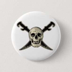 Badge Rond 5 Cm Pirate (Crâne) - Bouton rond standard de 2¼ pouces