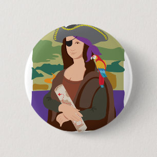 Badge Rond 5 Cm Pirate de Mona Lisa