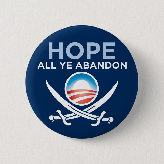 Badge Rond 5 Cm Pirate d'Obama - espérez tout l'abandon du YE (Devant)