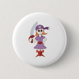 Badge Rond 5 Cm Pirate Girl