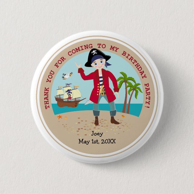 Badge Rond 5 Cm Pirate kid birthday (Devant)