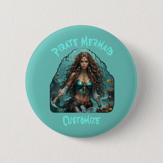 Badge Rond 5 Cm Pirate Mermaid Lady Thunder_Cove (Devant)