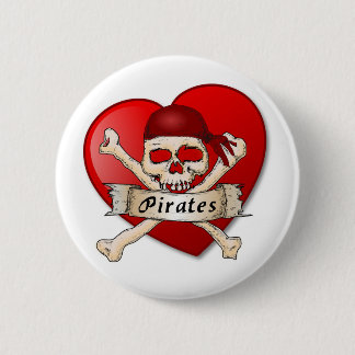 Badge Rond 5 Cm Pirates à l'insigne du coeur