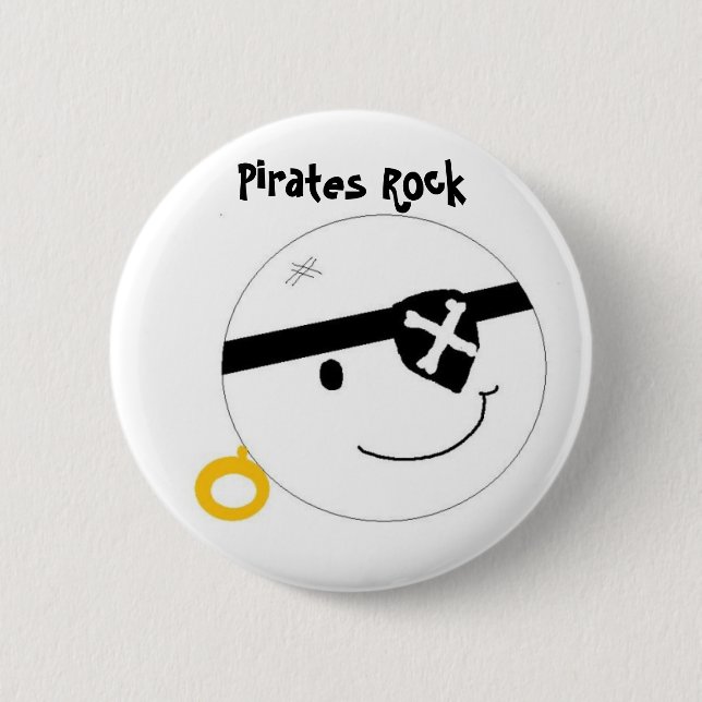 Badge Rond 5 Cm Pirates Rock (Devant)