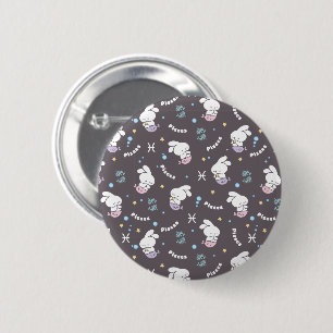 Badge Rond 5 Cm Pisces Zodiac Harmonie : Bunny Mermaids Motif