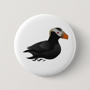 Badge Rond 5 Cm Piscine de Puffin à crête