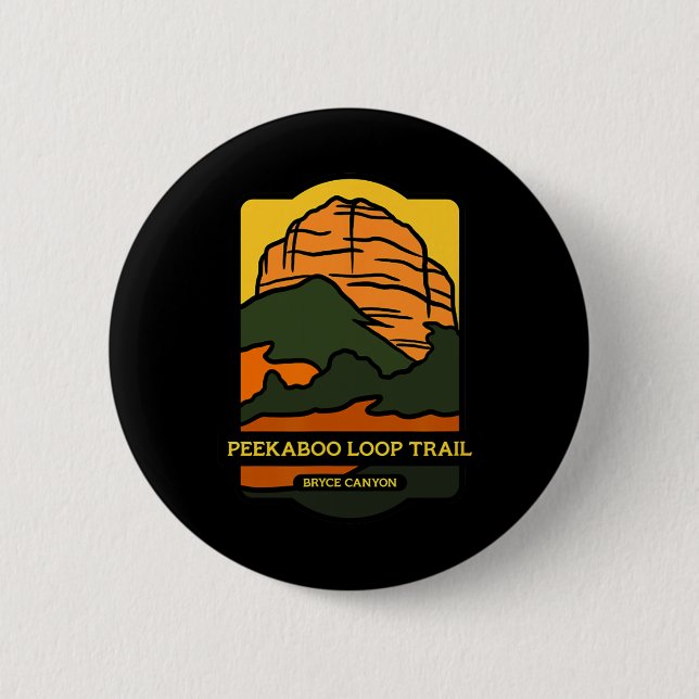 Badge Rond 5 Cm Piste de boucle Peekaboo - Bryce Canyon Horseback  (Devant)