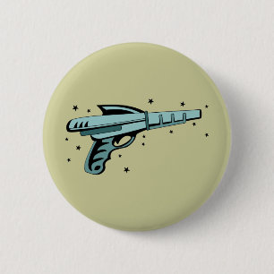 Badge Rond 5 Cm Pistolet de laser d'arme à feu de rayon d'étoile