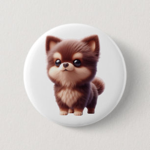 Badge Rond 5 Cm Pitbull Bouledogue Mignon avec Bandana Amoureux de