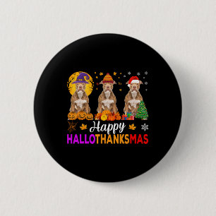 Badge Rond 5 Cm Pitbull Chien Halloween Noël Hallothanksmas 1