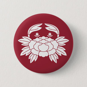Badge Rond 5 Cm pivoine Crabe-formée