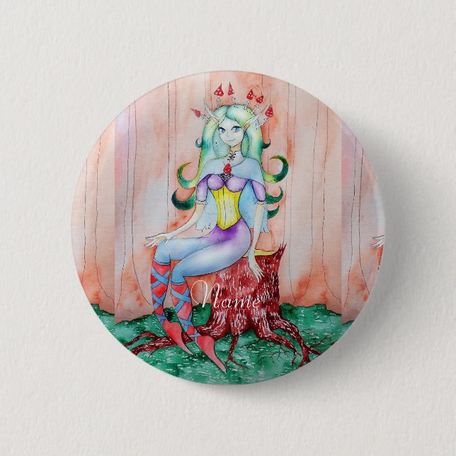 Badge Rond 5 Cm Pixie Imaginaire Fairy Thunder_Cove (Devant)