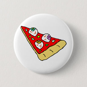 Badge Rond 5 Cm Pizza de globe oculaire