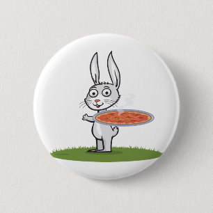 Badge Rond 5 Cm Pizza de lapin