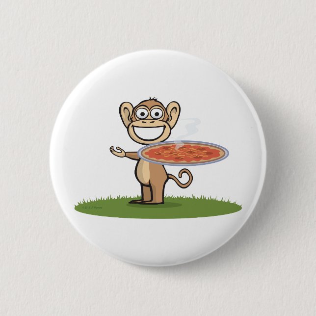 Badge Rond 5 Cm Pizza de singe (Devant)