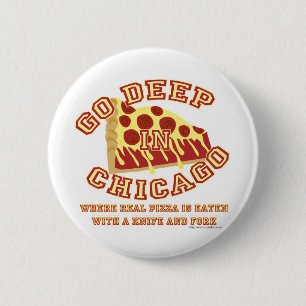 Badge Rond 5 Cm Pizza De Style Chicago