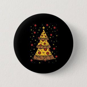 Badge Rond 5 Cm pizza noël lumières des arbres messieurs