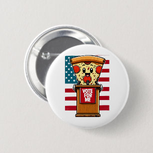 Badge Rond 5 Cm pizza patriotique votez pour moi