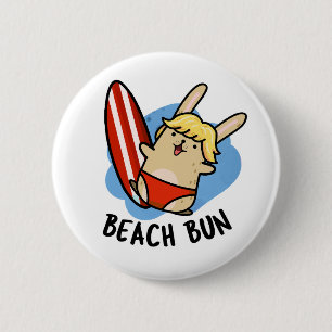 Badge Rond 5 Cm Plage Bun Funny Bunny Puns