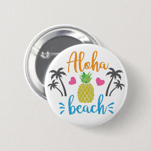 Badge Rond 5 Cm Plage d'Aloha