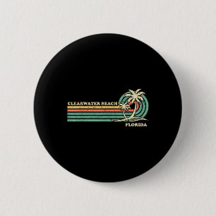 Badge Rond 5 Cm Plage de Clearwater Floride Été Vintage Vacances F
