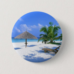 Badge Rond 5 Cm Plage de Paradise