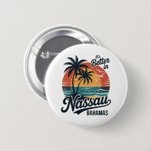Badge Rond 5 Cm Plage d'été à Nassau Bahamas