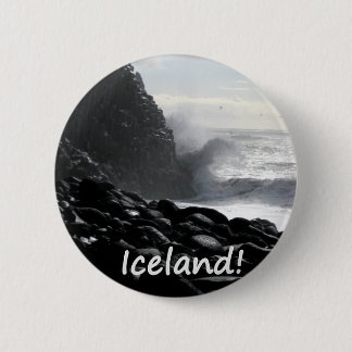 Badge Rond 5 Cm Plage Islande de Reynisfjara
