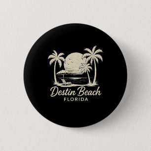 Badge Rond 5 Cm Plage Vintage Destin Floride Fl Rétro Coucher de s