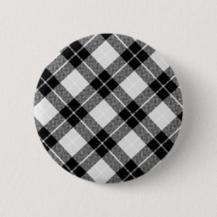 Badge Rond 5 Cm Plaid noir et blanc