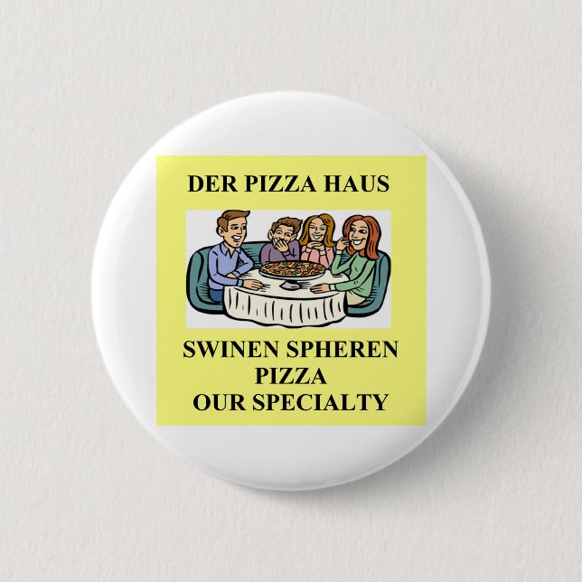 Badge Rond 5 Cm plaisanterie allemande de nourriture (Devant)