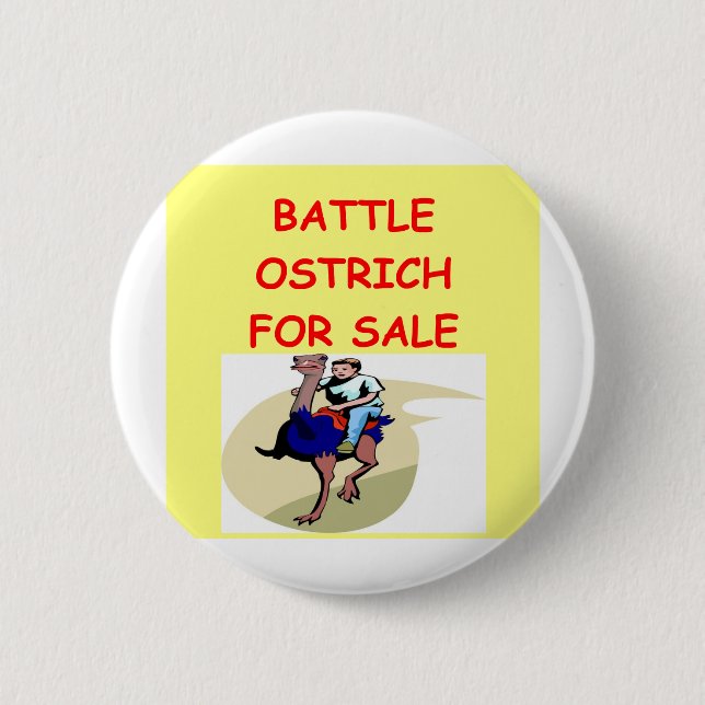 Badge Rond 5 Cm plaisanterie d'autruche (Devant)