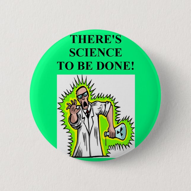 Badge Rond 5 Cm plaisanterie folle de scientifique (Devant)