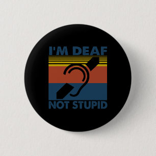 Badge Rond 5 Cm Plaisir Audience déficiente Langue des signes ASL 