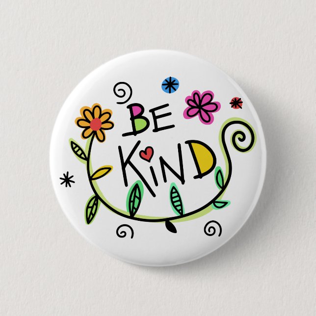 Badge Rond 5 Cm Plaisir Soyez Floral (Devant)