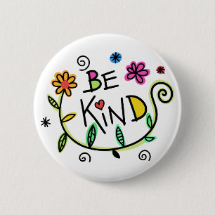 Badge Rond 5 Cm Plaisir Soyez Floral