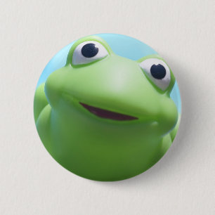 Badge Rond 5 Cm Plan rapproché de grenouille de jouet
