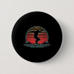 Badge Rond 5 Cm Planche à roulettes Rétro Vintage Style années 80