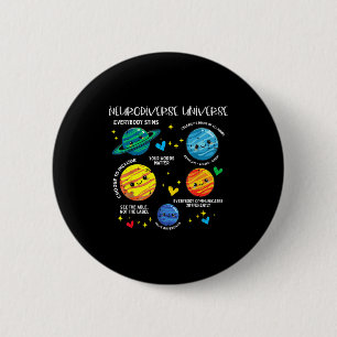 Badge Rond 5 Cm Planète autisme univers neurodiversifié sensibilis