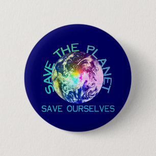 Badge Rond 5 Cm Planète d'arc-en-ciel