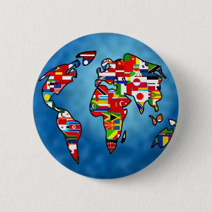 Badge Rond 5 Cm Planète de drapeau