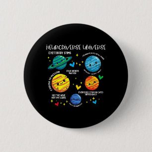 Badge Rond 5 Cm Planète de l'autisme Univers neurodiversifié Enfan