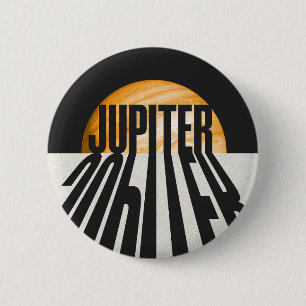 Badge Rond 5 Cm Planète Jupiter avec ombre