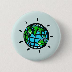 Badge Rond 5 Cm Planète Terre -Conservation -Jour des terres