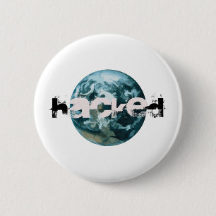 Badge Rond 5 Cm planète Terre piratée